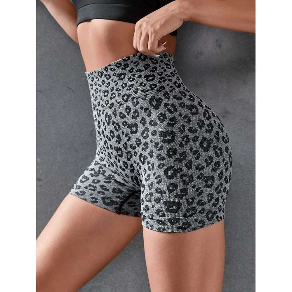 LU Align Sport Shorts New Leopard Print Sport Fiess Yoga High Waist Gym Scrunch Scrunch Butt Femmes Running Bicker Golf Shorts Ruu