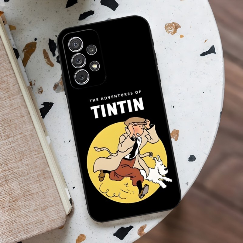 Les aventures de l'étui du téléphone Tintin pour Samsung A73 A71 A54 A53 A52 A51 A50 A42 A34 A33 A32 A31 A23 A22 A21 A20 A14 A13 A12 A10 A10