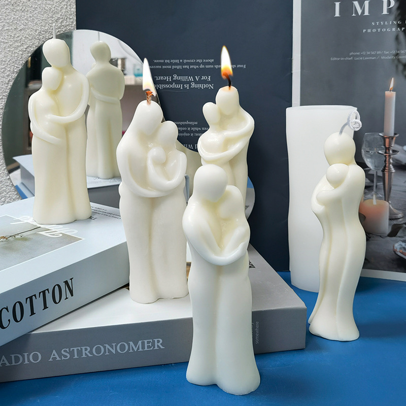 Créativité Résumé Figures Silicone Moule de famille Diy Couples de famille aromatique Plâtre à la main Faire des œuvres d'art décorations