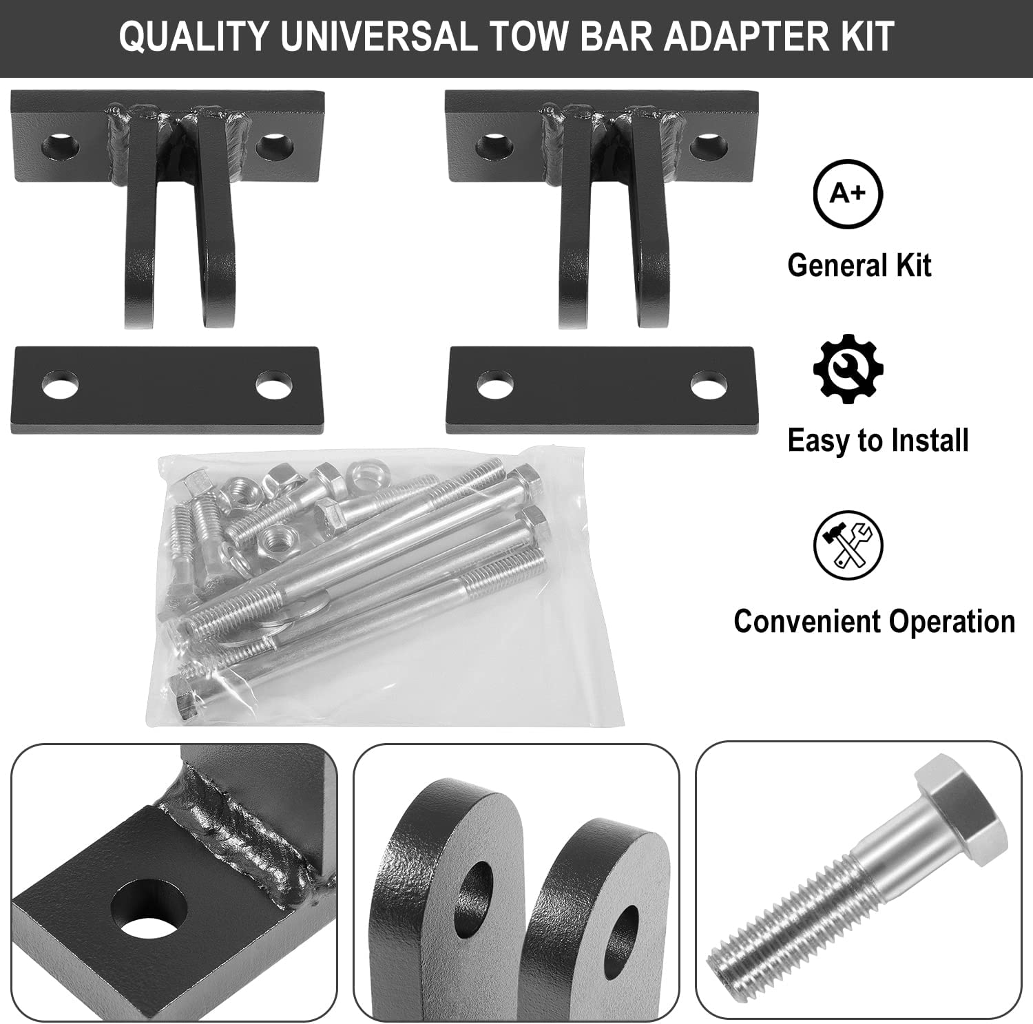 Teng Mile Universal Bolt-On Base Plate Tow Stang Adapter Bracket Kit Fit For Blue Ox Tow Bars General Syfte Adapter Kit