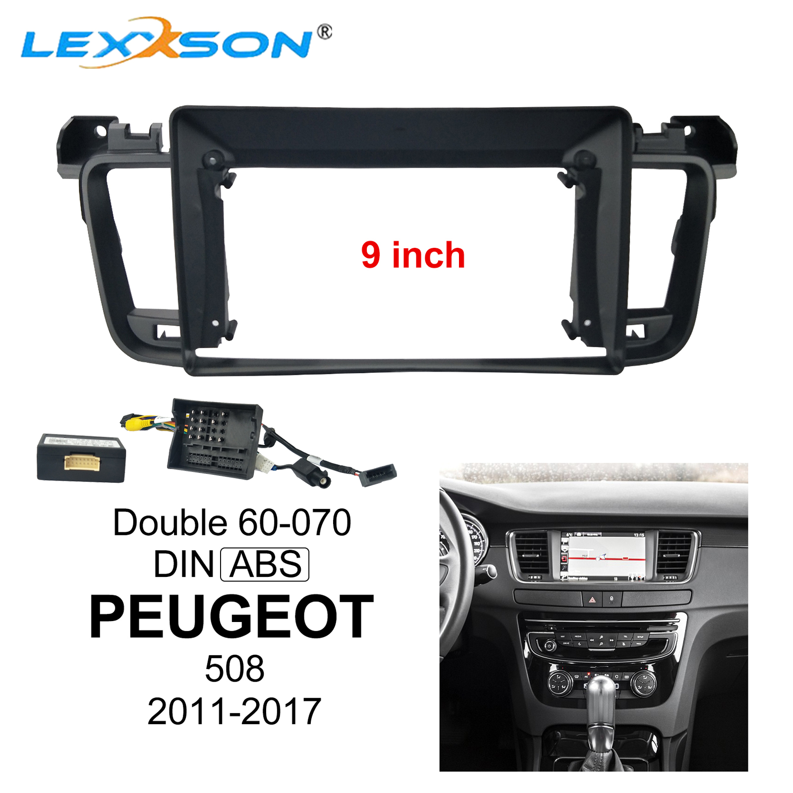 Auto Radio Fascia voor Peugrot 508 2011-2017 Double din 9 inch auto dvd frame 2 din adapter paneel dashboard mount installatie