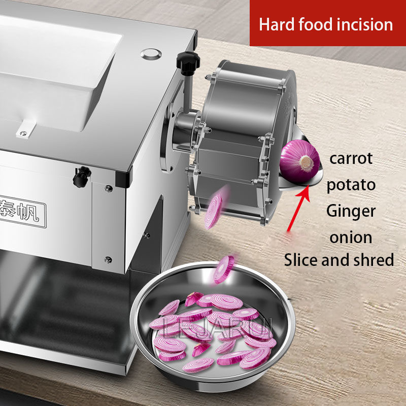 220V Electric Meat Slicing Machine Fully Automatic Shred Slicer Dicing Meat Machine Electric Vegetable Cutter Grinder