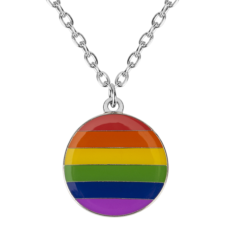 Pansexual Pride Pendant Necklace Women Jewelry用のレインボーネックレス