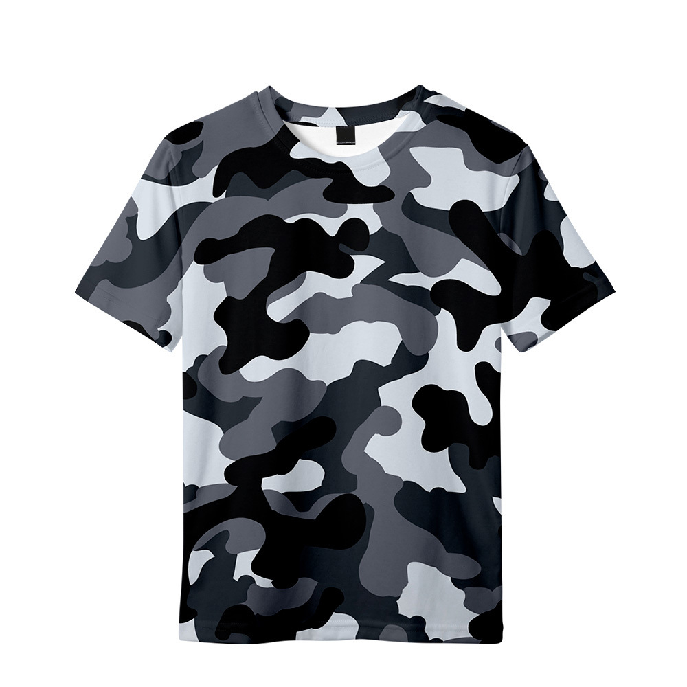 Casual Camouflage 3D drukarnia T Shirt Man Summer O-Neck krótki rękaw Zgółzakowy Top Casual Tee Loose Streetwear unisex harajaku