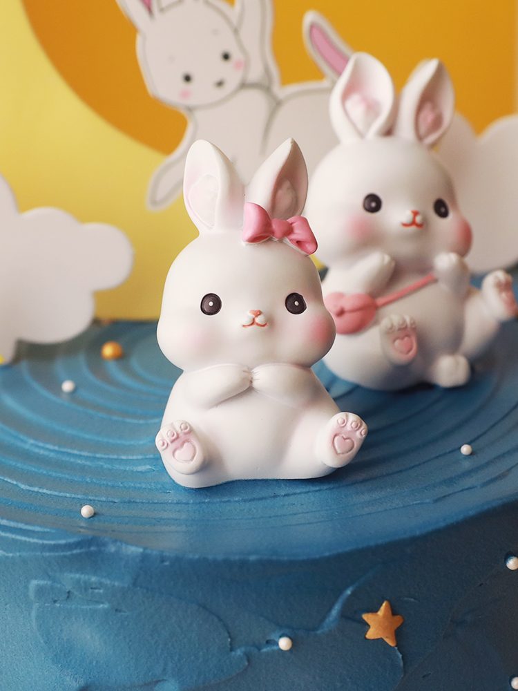 Lapin anniversaire animal gâteau topper joyeux anniversaire gamin carottes coeur coeur bébé kid favors animaux gâteaux de fête de baby shower cadeaux