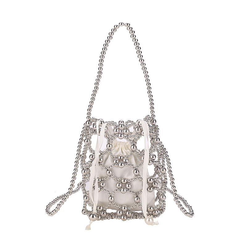 Kids Hollow Hand Woven Beades Handsbags Girls Pearls chaîne alar Sac à un épaule Enfants Princess Messenger Sacs Z7636