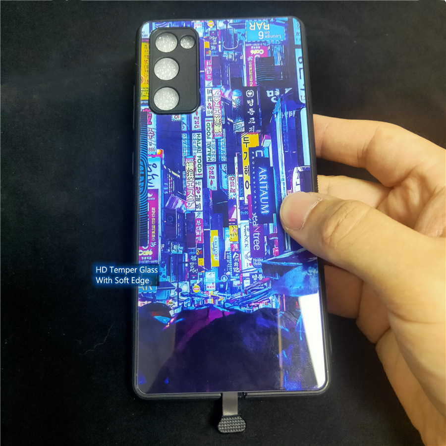 Miasto świetliste szklane szklane obudowa dla Xiaomi Redmi Uwaga 11 9 9s Pro 10 10s F3 F4 GT 9A 9T 10A MI 10T 11 Lite 12 Anime Case Cover