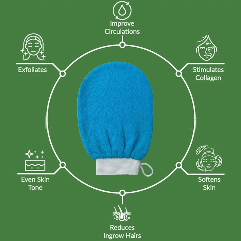 1 st marockansk dusch exfolierande handske hammam badkropp rengöringskrubbmassage mitt kessa skalande handduk handske dropphippning