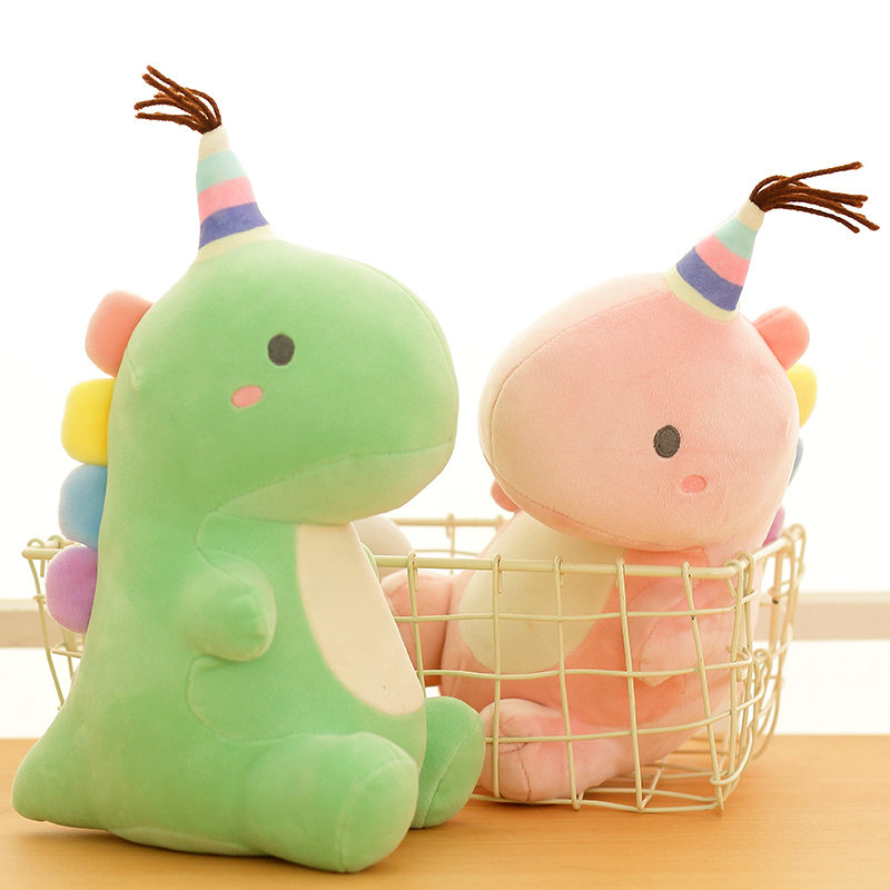 23cm Cute Rainbow Angle Dinosaur Plushie Pillow Stuffed Green Blue Dinos Pink Dinosaur Baby Cuddly Appease Kids Pillow Toy