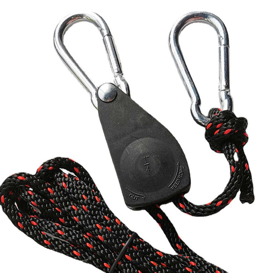 2/3/5m Light Adjustable Reinforced Hangers Hanging Ratchet Pulley Grow Duty Rope Pulley Duty Clip Plant Grow Ropes