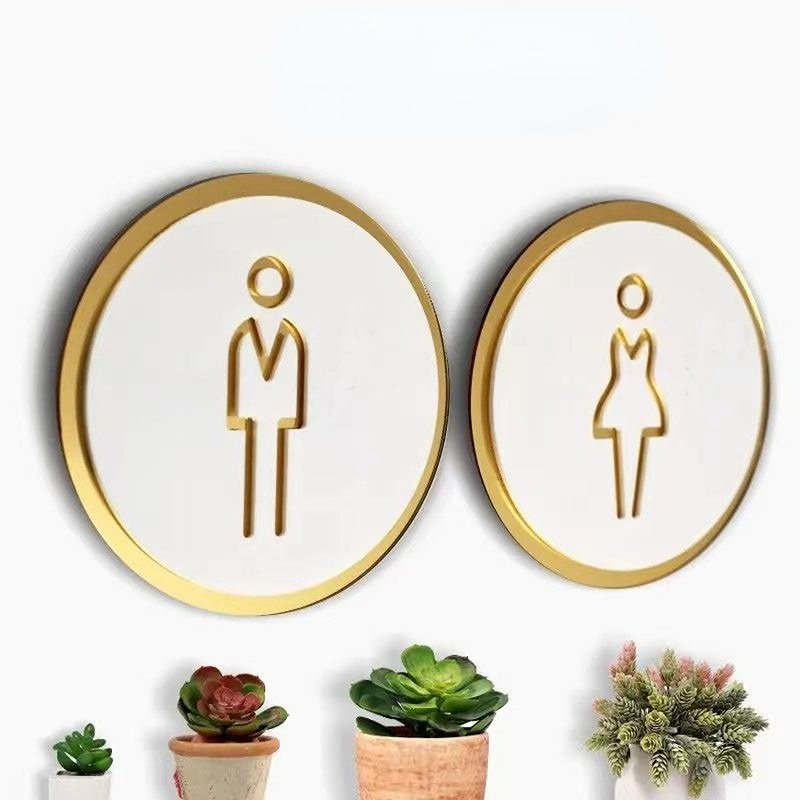 Akrylowy kreatywny nowoczesny znak toaletowy logo łazienki toalecze WC Talerze do drzwi kobiety symbol do publicznego biura hotelowego restauracji