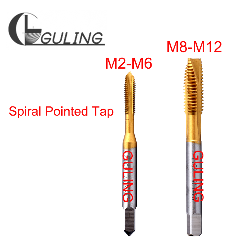 GULING HSS Spiral Fluted Tap Spiral Pointed Tap Hand Tap M2 M2.5 M3 M3.5 M4 M5 M6 M8 M10 M12 M14 M16 M18 M20 Machine Thread Taps