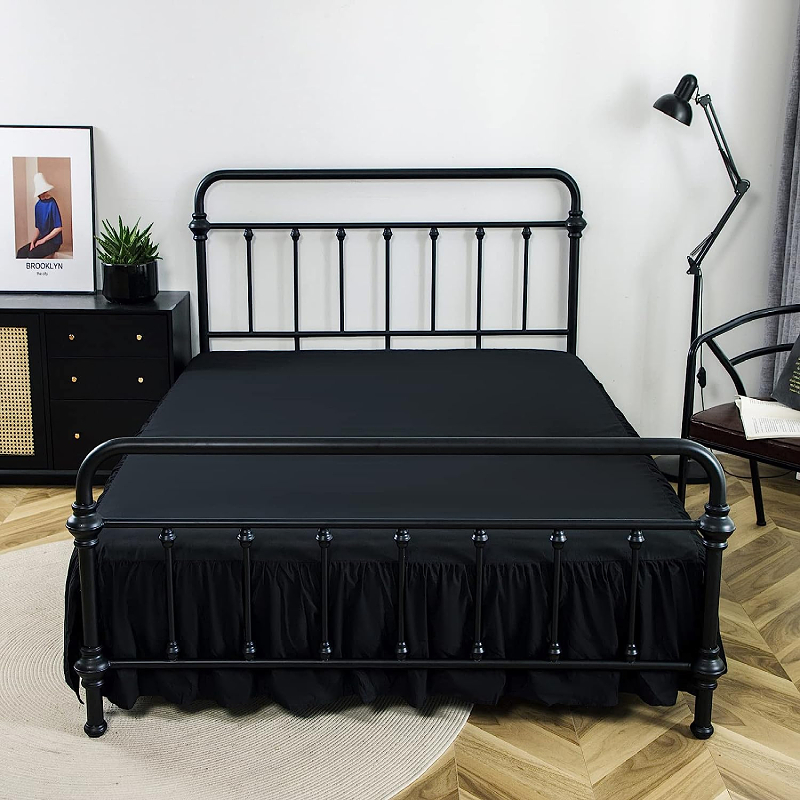 Uitstekende kwaliteit split hoeken stijl gegolfde stofbed rok Valantie met platform -14 inch hoog in het einde