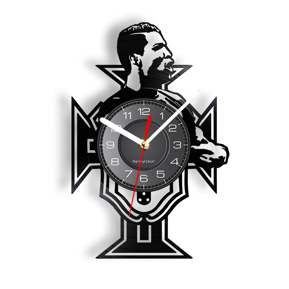 Cristiano Ronaldo Laser Cut LongPlay Wall Clock Portugal Football Legende Retro Music Album Home Decor Watch Vinyl Rekorduhr