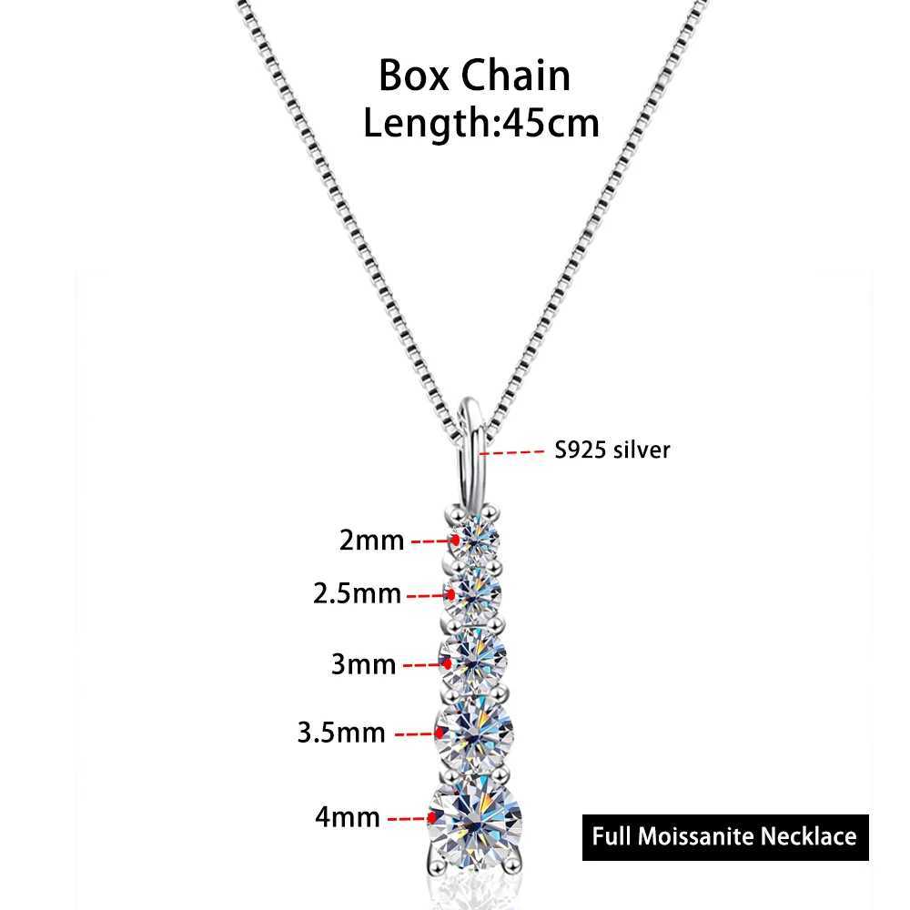 Pendanthalsband Serenity D Color 5 Stones Full Moissanite Pendant Necklace For Women S925 Silver Diamond Wedding Bands Plated PT950 Fine Jewelry 240410