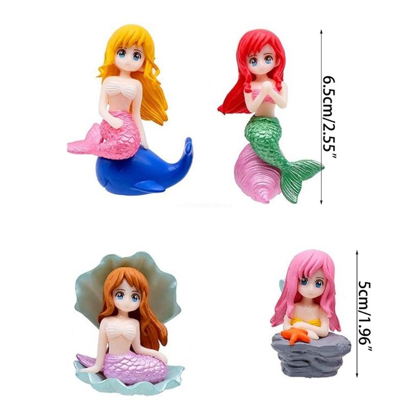 Acquari Ornamenti di plastica Piccole sirene galleggianti decorazioni betta serbatoi di pesce accessori paesaggistica decori 2,6 