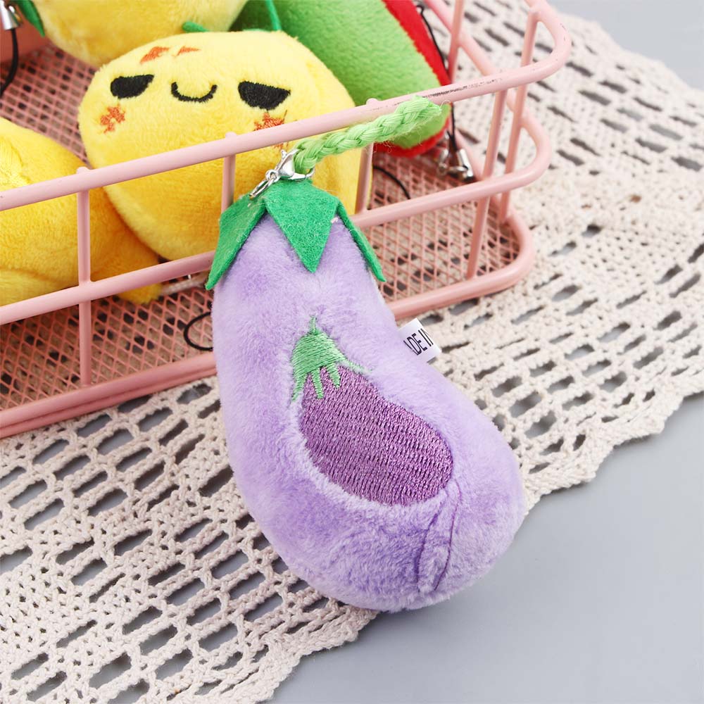 Mignon Fruit et légumes en peluche Pendant sac Keychain Enfants en peluche Toy Gift Gift Fruit Polon Pouche en peluche Anneaux