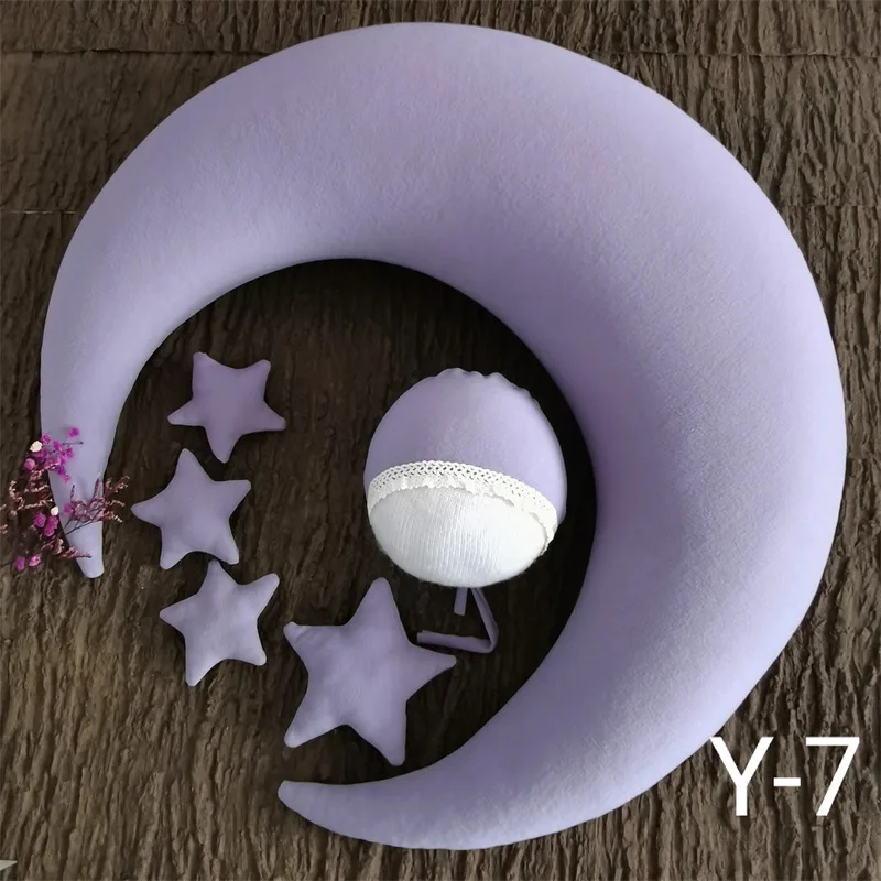 Djur 100 dagar nyfödds fotoshooting rekvisita Set Moon Shape Pillow Photo Backgrond For Children Children's Soft Plush Toys Baby Room Decor