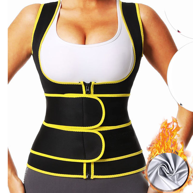 Aiithaug sauna terleme şekillendirici korseler kadınlar shapewear açık büst spor salonu üstleri 2 dış kemer tankı üstleri ile zayıflama korse