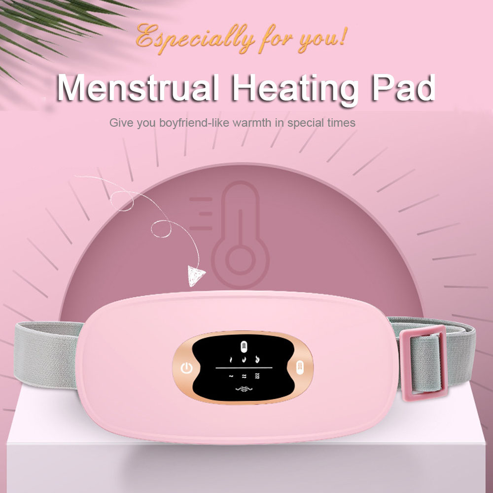 Menstrual Heating Pad Relieve Period Cramp Pain Warm Lady Uterus Belt Vibrating Abdominal Massager Electric Waist Belt Device