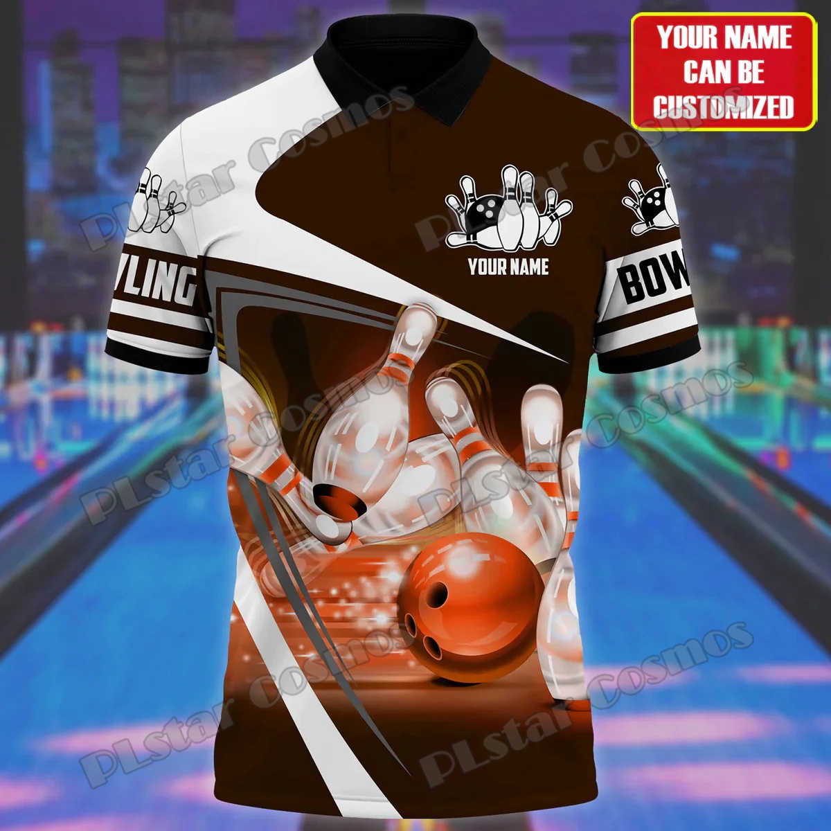 Bowling Takımı Kişiselleştirilmiş Adı 3D Baskılı Erkek Gömlek Yaz Sokağı Kısa Kollu Gömlek Bowling Oyuncu Üniformaları WK34