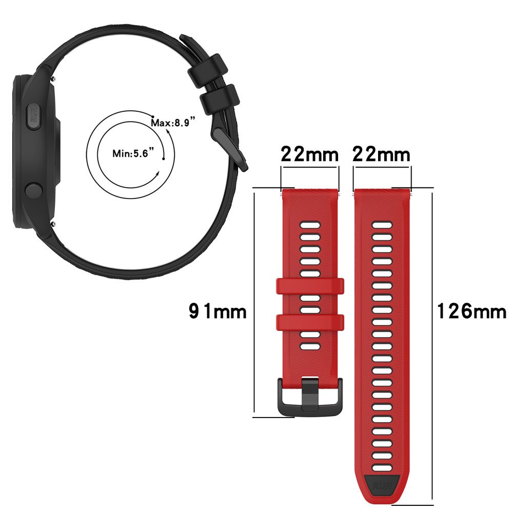 Behua 22mm Substituição Silicone Watch Band Out Outdoor Sport Watch Strap for Garmin Forerunner 255/265 Acessórios de pulseira de pulseira
