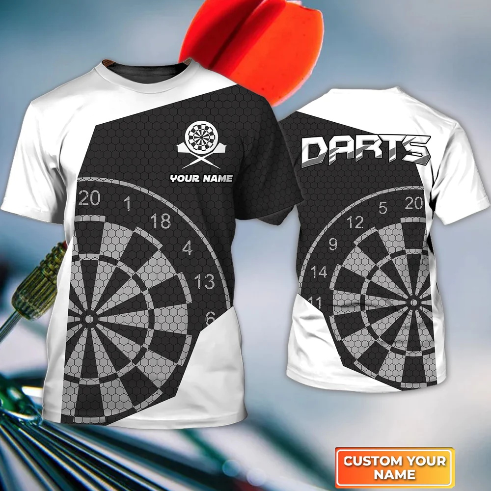 Summer Mens t shirt Flamingo Darts Personalized Name 3D Printed Unisex Tshirt For Darts Player Harajuku Casual T-Shirt DW195