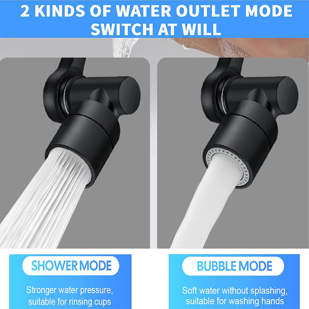 1440 ° Extender Faucet Extender متعدد الوظائف متعدد الوظائف مضاد للبلاش مرشح الصنبور Aerator