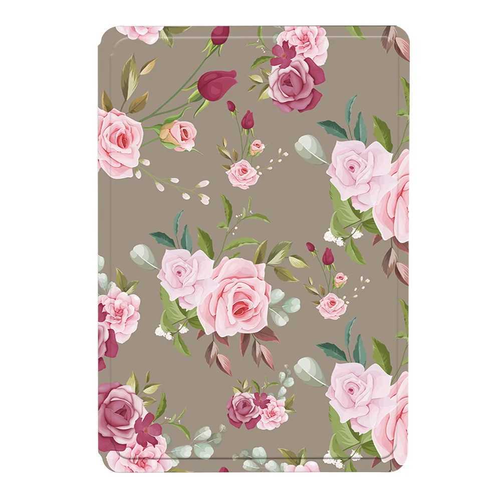 Tablette PC Cases Sacs Couverture d'impression florale pour iPad 9th 10.2 Case pour iPad 8th 7th Generation Pu Leather Tablet Case pour iPad 2 3 4 Gen 9.7 / Mini 4 5 6 240411