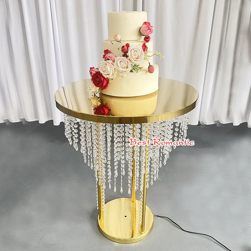 Elegance Luxury Wedding Acrylic Dessert Table Mirror Crystal Cake Stand Cupcake Food Floral Candy Bar Table Centerpiece