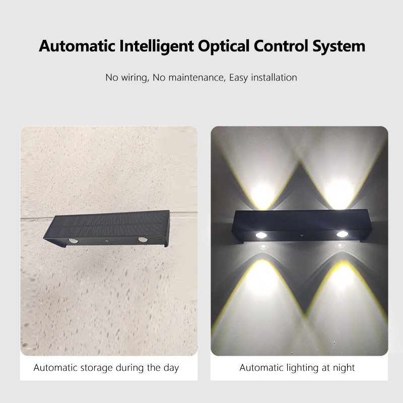 Solar Außenwandlichtgarten Dekoration Atmosphäre Leichte Gartengarten wasserdichte Wand auf und ab Glühwandlicht