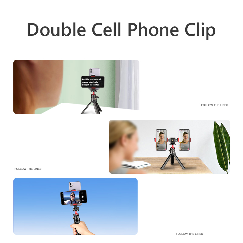 Universeller 360 -Grad -Telefon -Clip -Doppel -Telefonhalter mit 1/4