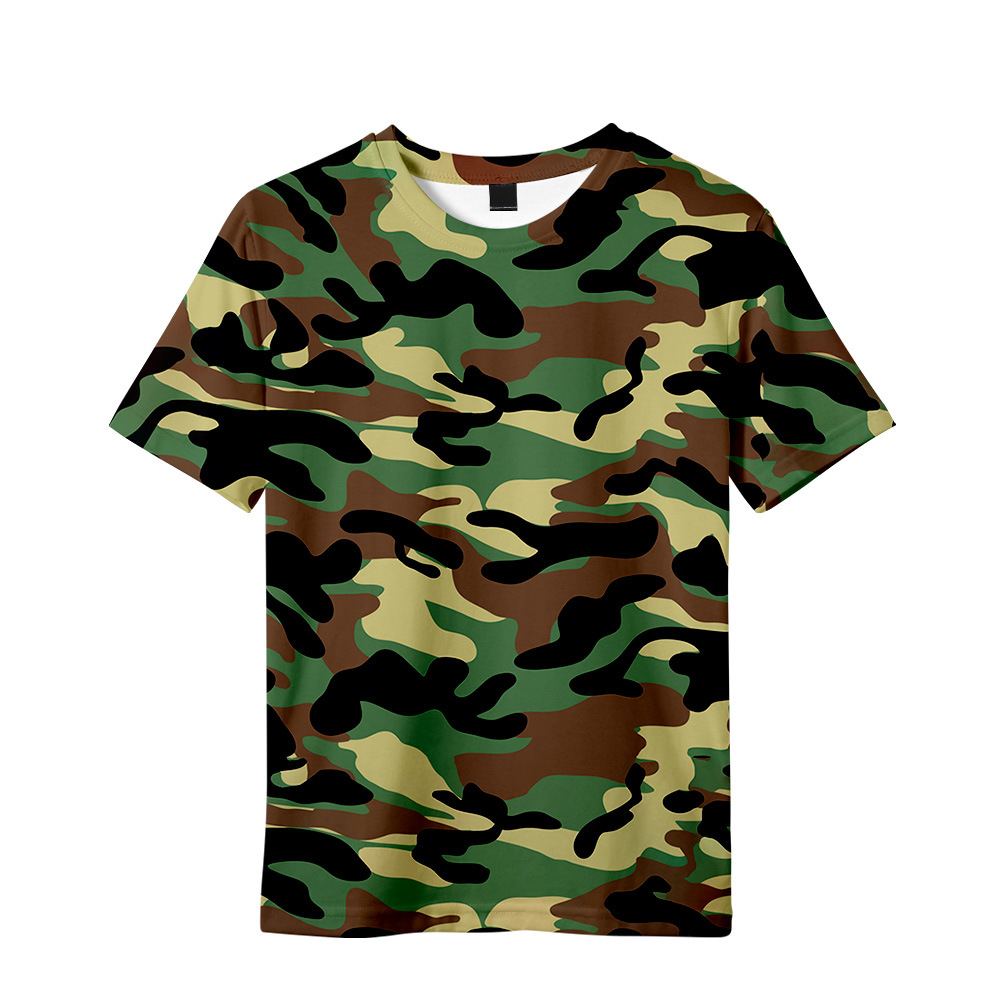 Casual Camouflage 3D drukarnia T Shirt Man Summer O-Neck krótki rękaw Zgółzakowy Top Casual Tee Loose Streetwear unisex harajaku