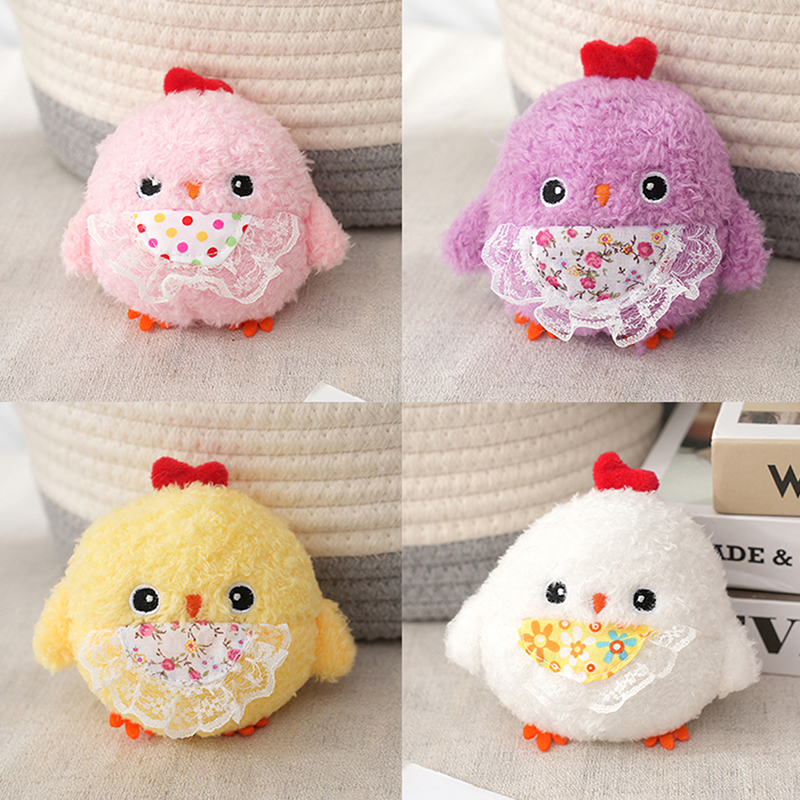 Poupée de nana mignonne cuber bel yellow poulet poulet animal doux mini peluche en peluche clés de porte clés de porte pensette de Noël cadeaux