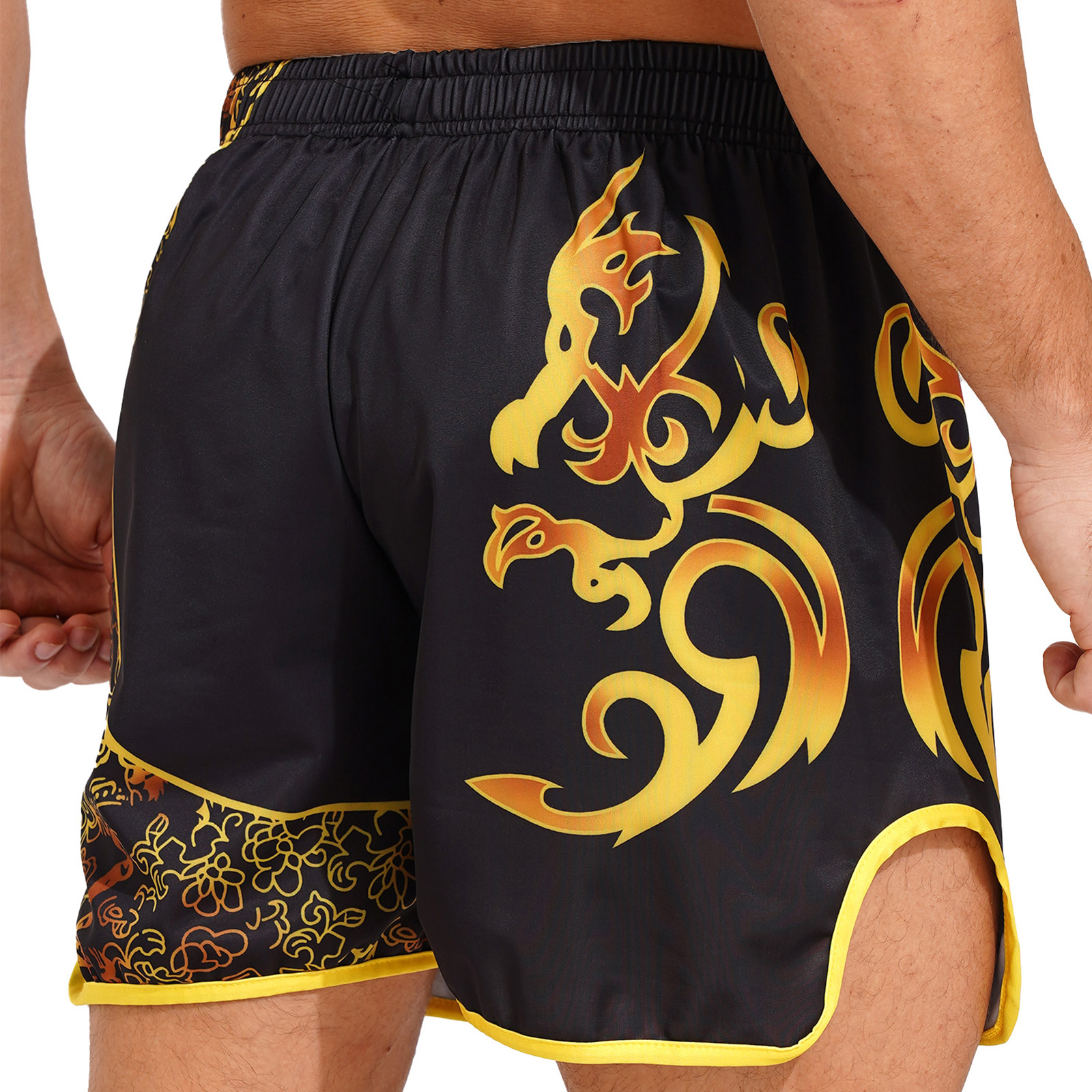 iEFiEL Mens Boxer Shorts Elastic Waistband Short Pants Trunks Bottoms Hot Pants for Boxing Fighting Training Swimming Beachwear