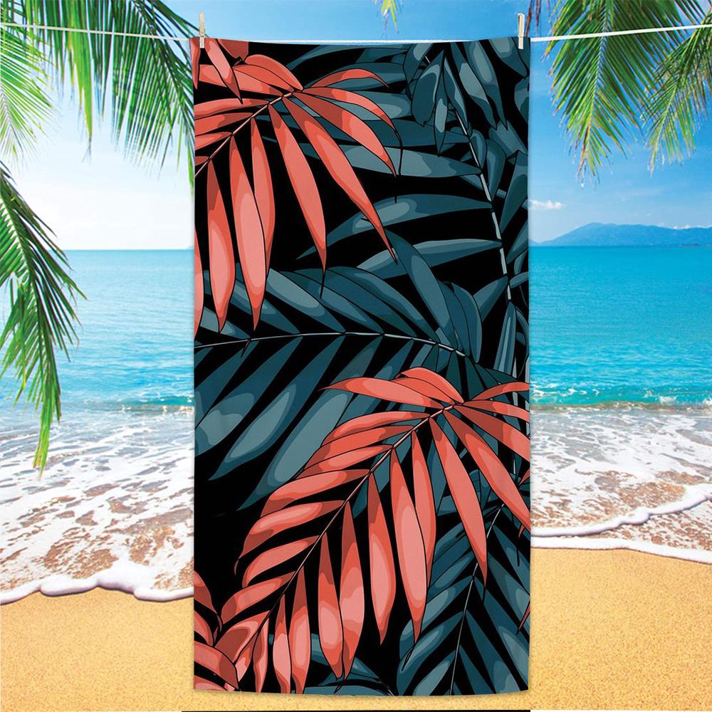 Bezpłatne, szybkie suszone ręczniki do kąpieli mikrofibry Tropikalne Rośliny drukowane ręczniki plażowe Przenośne ręczniki pływackie koc pokrywka plażowa Up