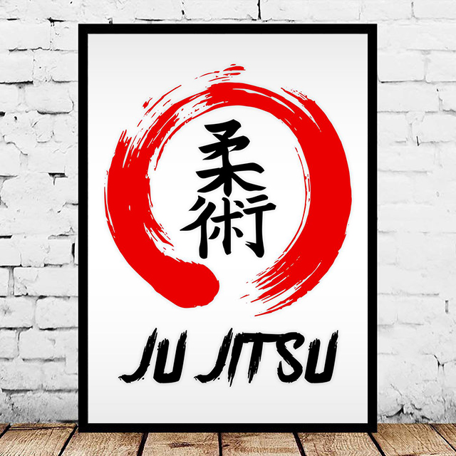 East Asia Martial Arts Jujitsu/Kyokushin Karate/Waduryu/Shotokan Simbolo Poster Stampa dipinto dipinto Muro Art Room Decor Picture