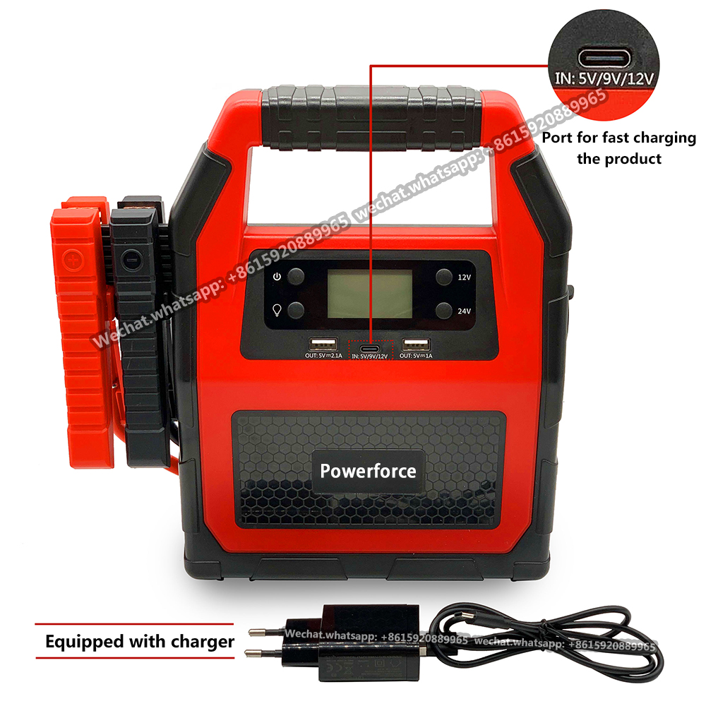 Factoryczna bezpośrednia cena zasilania Patent Handheld 12V 24 Volt 1000A 2000A Skocz samochodowy Bank Power Bank dla ciężarówki