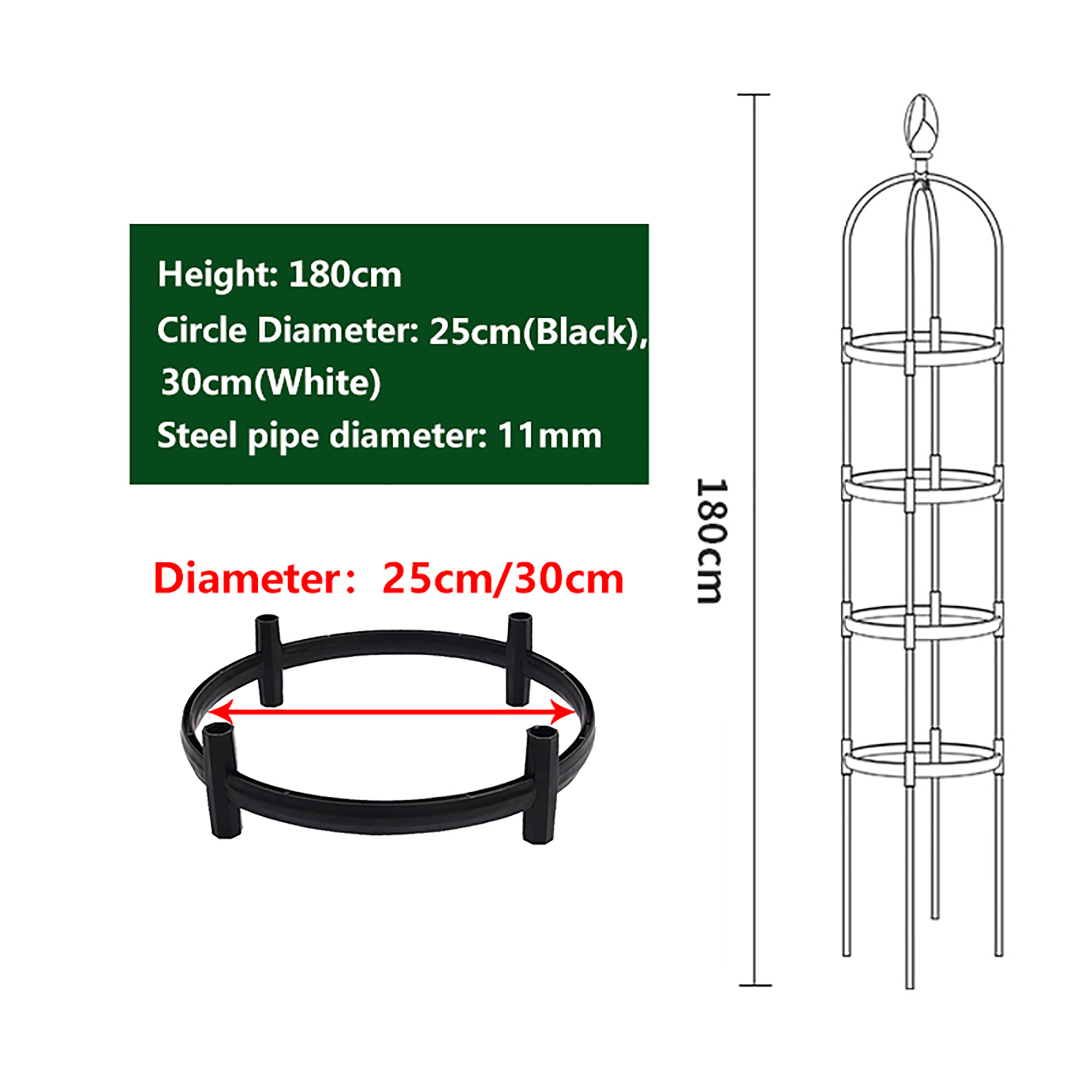 Wieża Obelisk Garden Plant Plant Ramka wspinaczkowa Przenośna wsparcie roślinne odporność na pogodę odporność na wieżę różową Wsparcie WSPARCIE BIAŁA BIAŁA