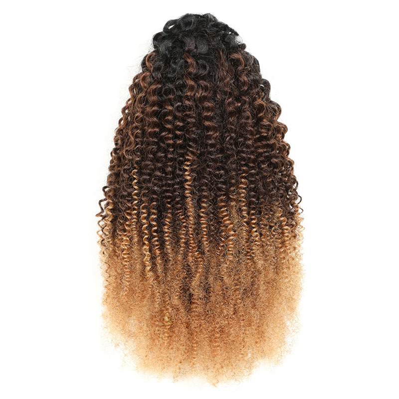 Afro kinky krullende paardenstaartklauwclip in paardenstaart Ombre T1B/4/27 Human Hair for Women Remy Hair Clip in paardenstaartverlengingen