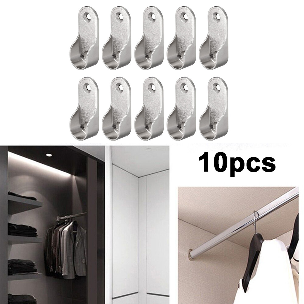 Wardrobe Clothes Tube Support Closet Rod Pole End Bracket Holder Cupboard Furniture Hardware Hanging Clothes Rod Holder