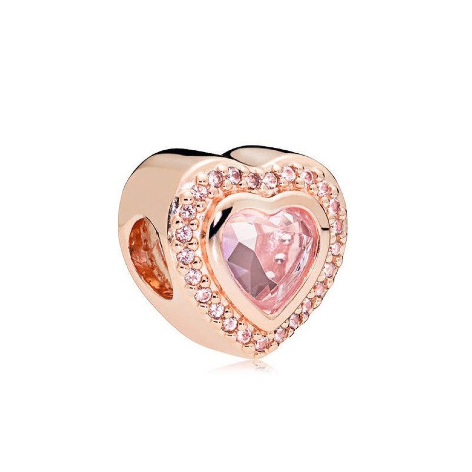 Nieuwe aankomst 925 Sterling Silver Rose Gold Magnolia Heart kralen Diy Fit Originele Europese bedel Bracelet Fashion Women Sieraden ACCE323S