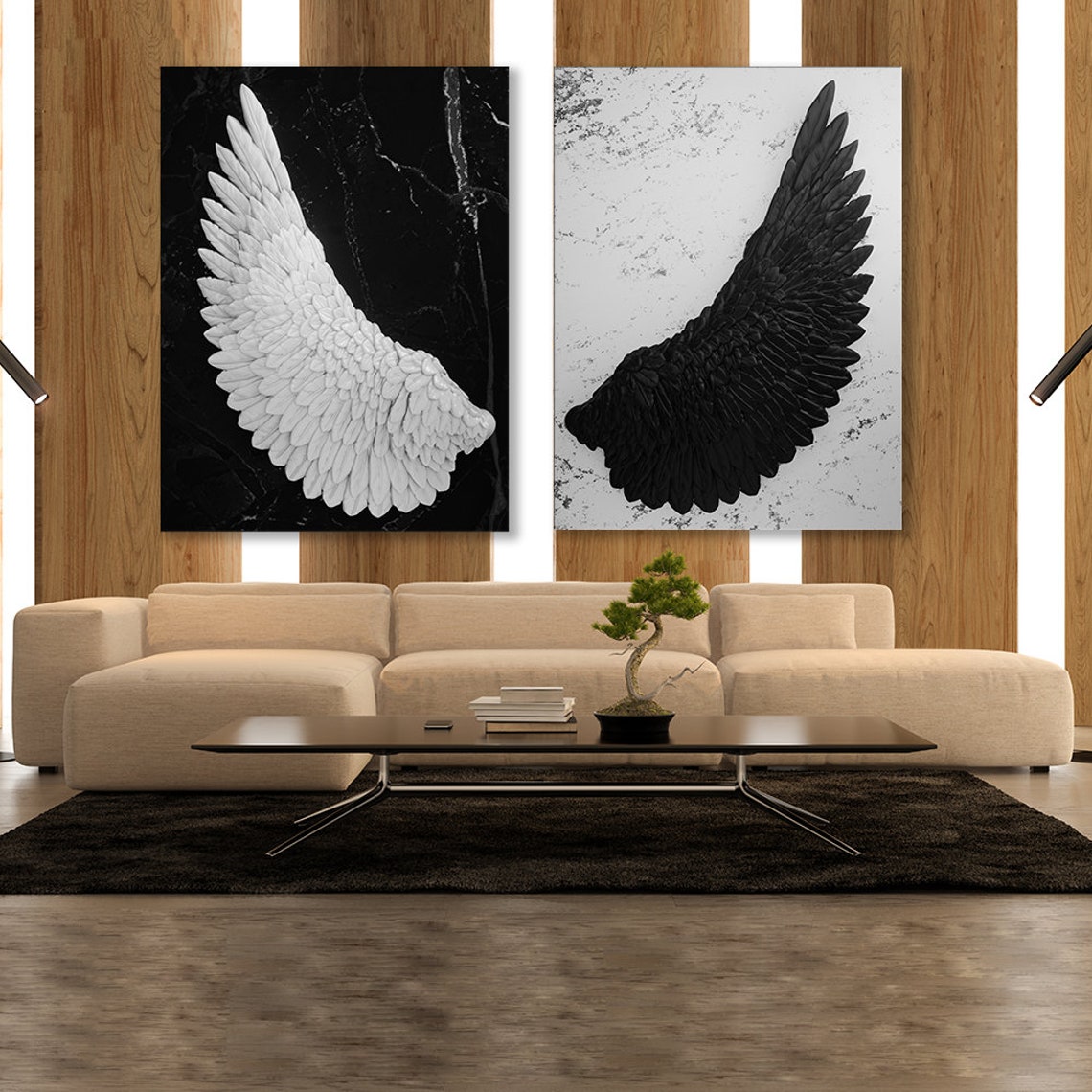 Angel Wings Affiches en or et imprimés Black and White Wall Art Picture toile peinture salon Home Aesthetics Decor Cuadros