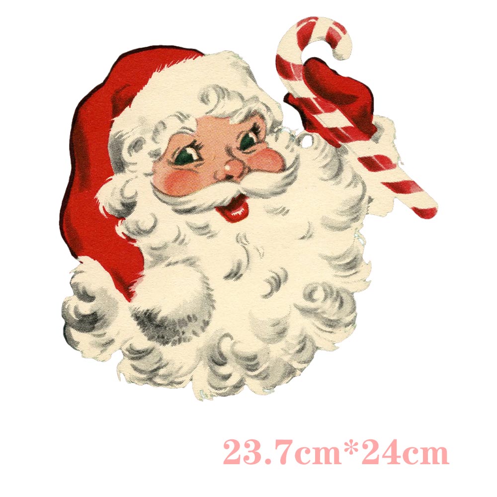 Patches de Santa Claus de Navidad para ropa Pegatizas de transferencia de calor Camisetas de bricolaje Parches para la ropa apliques para ropa