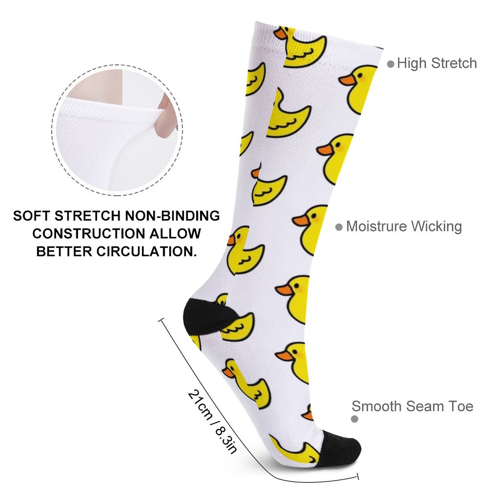 Design Duck Carino: Funny Duck Gift Shirt Socks Socks Winter Men Funny Gift Hockey