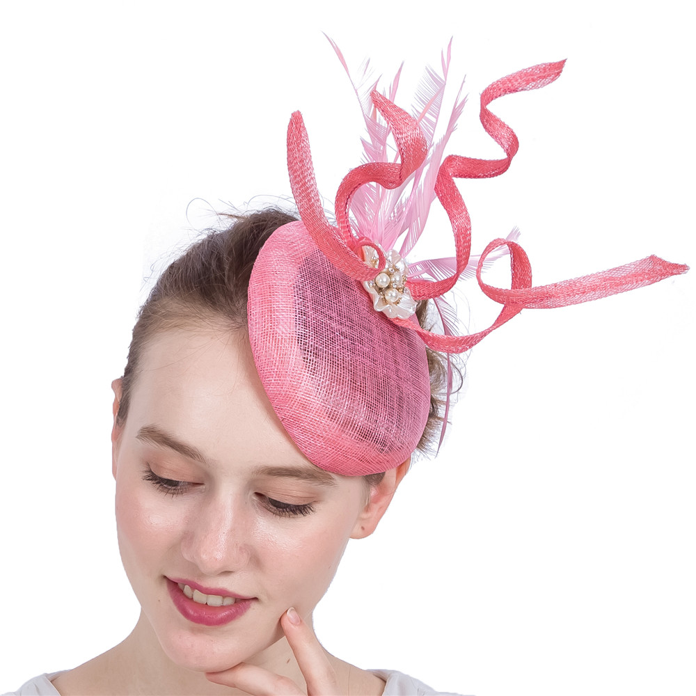 Fascinateur rose Clip de cheveux élégants femmes cocktails cocktail couches couches fêtard dames chapeau capul hair pince accessoire