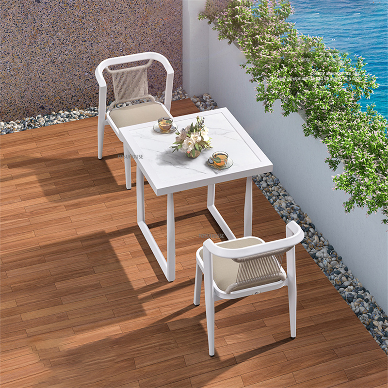 Tavolo da balcone all'aperto e sedie tavolino da tè piccolo appartamento casa patio sedia da giardino tavolo da pranzo mobili da giardino esterno