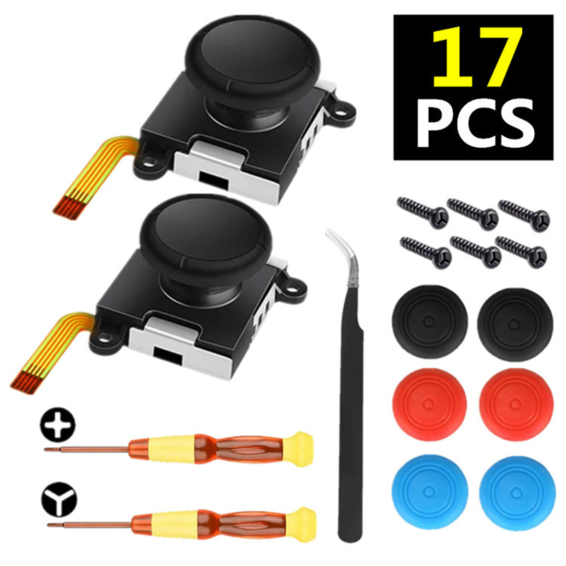 Metalen reparatietoolkit links rechter duim stick thumbstick 3D analoge joystick set voor Nintendo Switch Joy Co