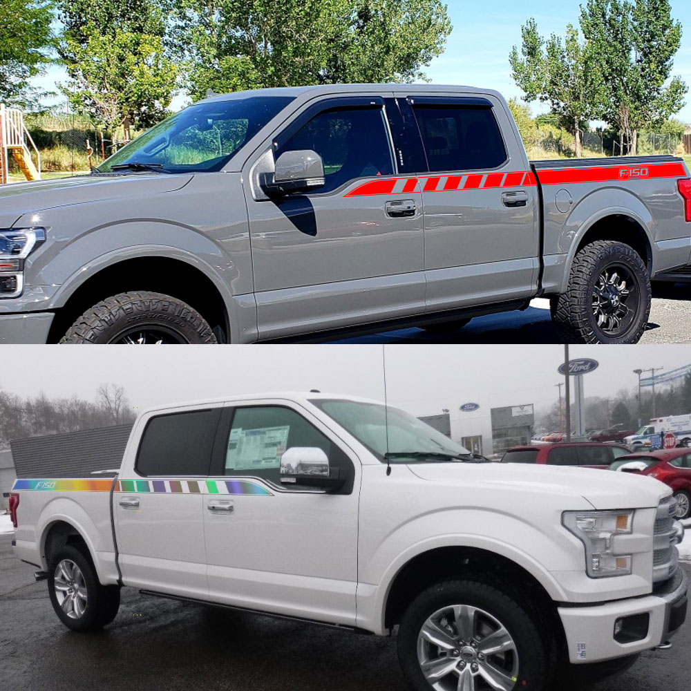 ピックアップドアサイド装飾ステッカーF150 F 150 Raptor XTOLトラックウエストラインストリスグラフィッチデカールコマニーカバーアクセサリオート