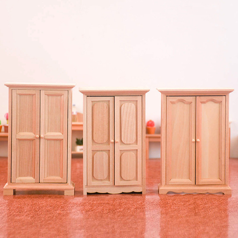 1:12 DollHouse Miniature Wardrobe Storage Storage Gabinete vertical Modelo de móveis Acessórios para Doll House Decor Toys